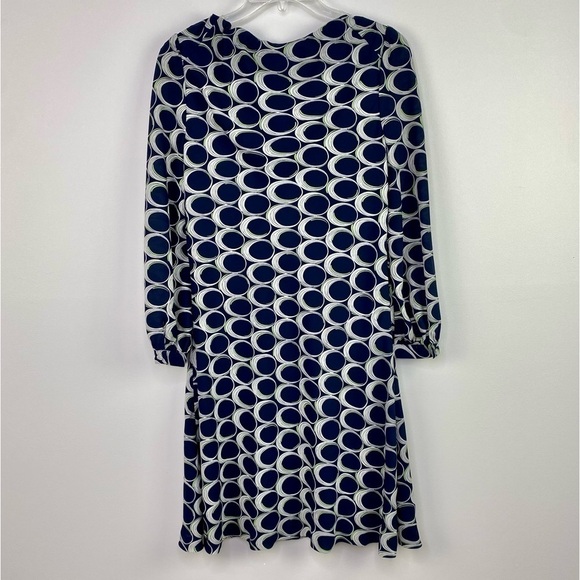 Anthropologie Moulinette Soeurs Silk blend Navy retro look dress size 0 - Picture 8 of 10